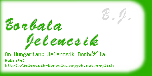 borbala jelencsik business card